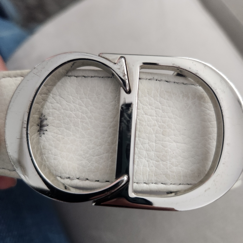 Dior ladies reversible belt, cream and printed on the other side, fits 6/8 - Picture 6 of 9